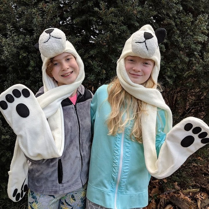 Panda Knit Hat with Paws